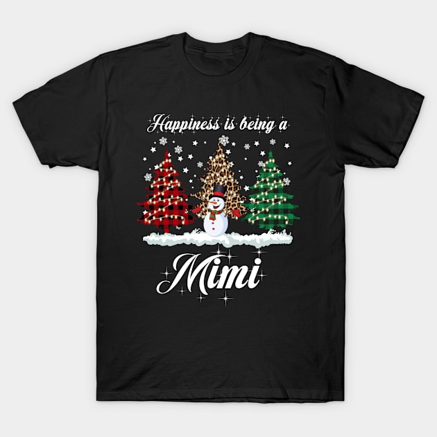 Happiness Is Being A Mimi Matching Family Christmas Pajamas T-Shirt by Maica